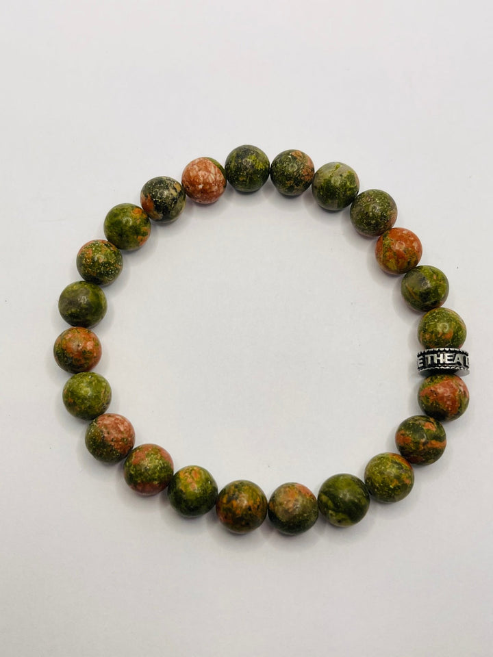 Bracelet en perles naturelles en Unakite - Les bijoux de Théa