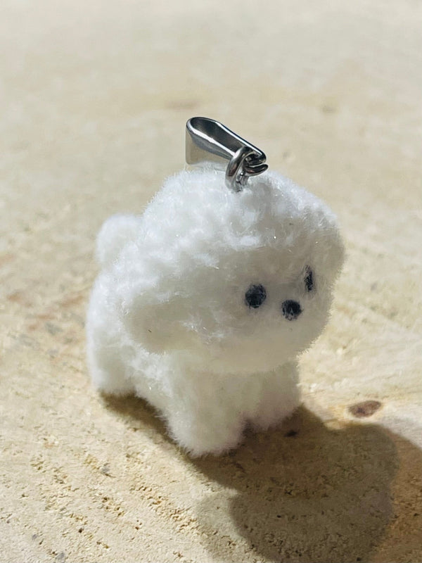 Breloque / Pendentif chien blanc - Les bijoux de Théa