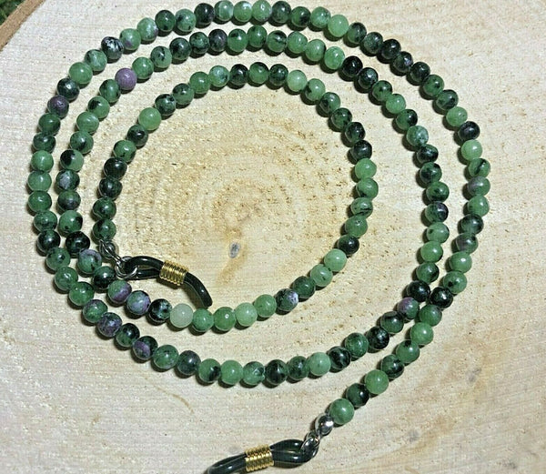 Chaîne de Lunettes en Perles de Rubis Zoisite - Les bijoux de Théa