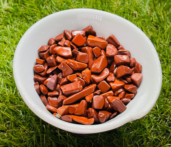 Chips / pépites naturelles en Jaspe Rouge non percées en 2-10 mm (50 grs) - Les bijoux de Théa