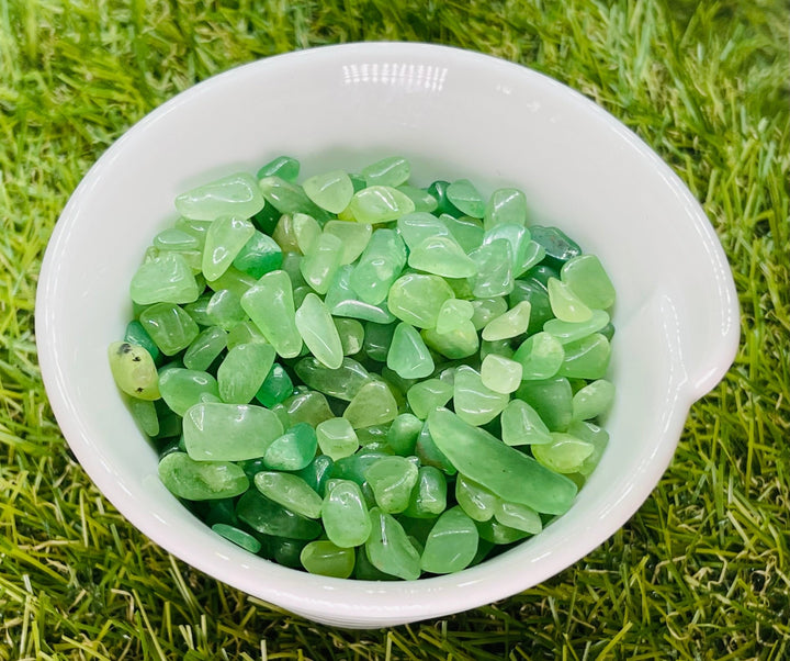 Chips / pépites naturelles non percées en Aventurine verte 4-11 mm (50 grs) - Les bijoux de Théa