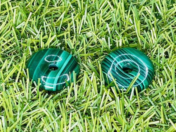 Donut / Pi chinois en Malachite 25 mm - Les bijoux de Théa