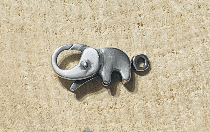 Fermoir mousqueton à ressort en Argent 925 en forme d’éléphant pour bracelet ou collier - Les bijoux de Théa