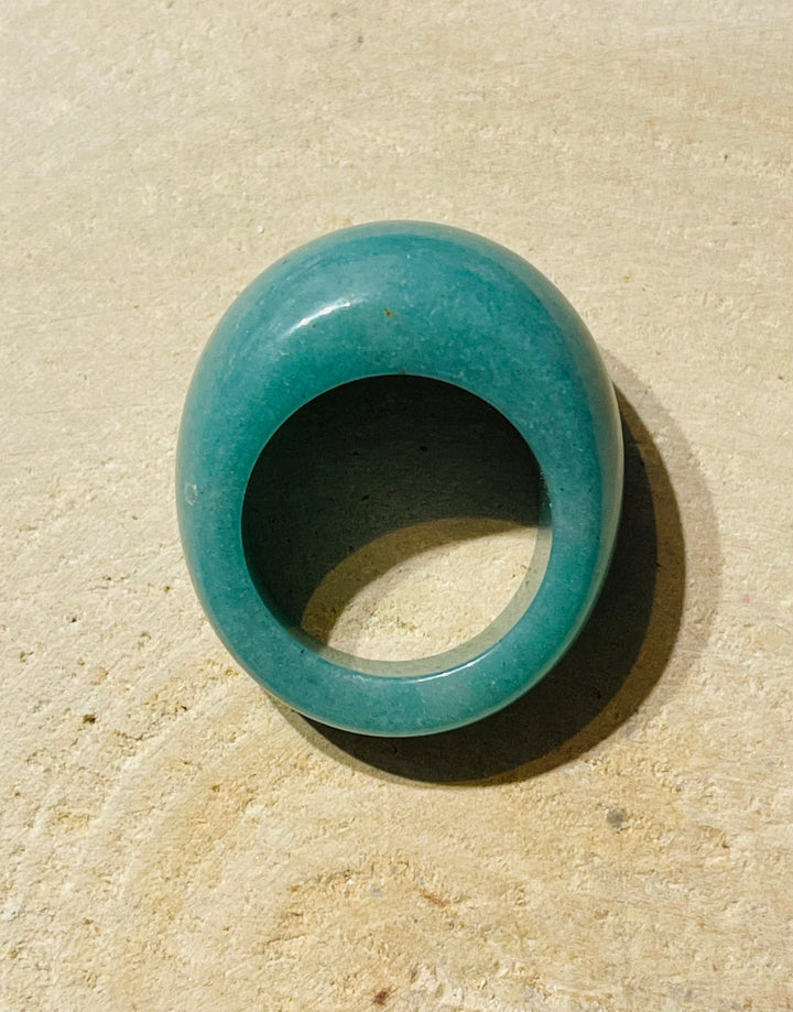 Grosse Bague en Aventurine verte - Les bijoux de Théa