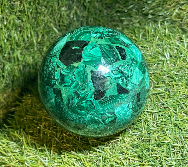 Sphère en Malachite 80 mm - Les bijoux de Théa