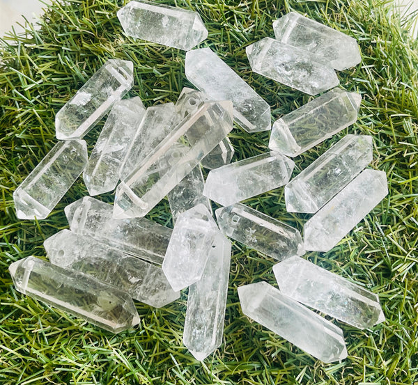 Pendentif Prisme en Cristal de Roche (quartz)
