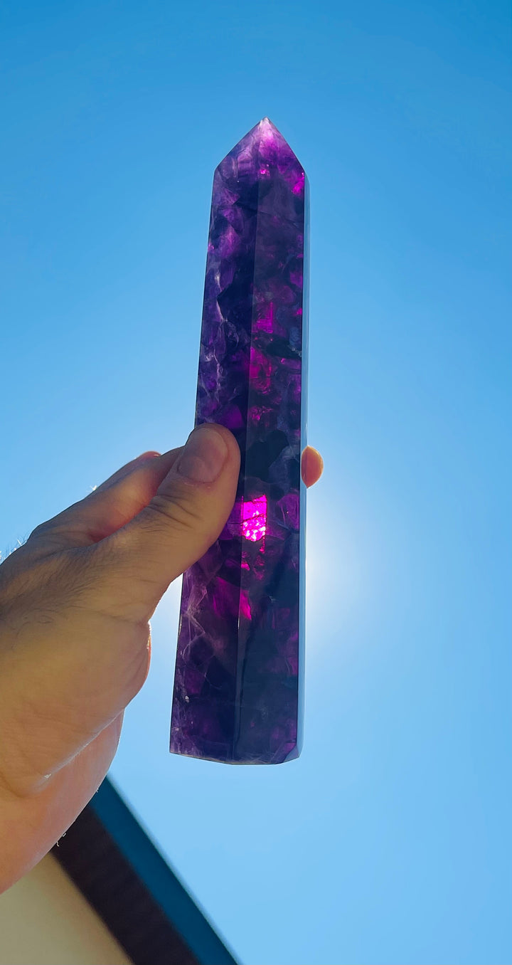 Grand Prisme Tour en Fluorite - Les bijoux de Théa