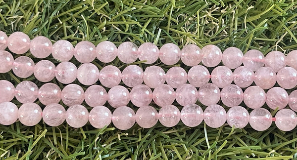 Perles naturelles en Morganite en 6 mm - Les bijoux de Théa