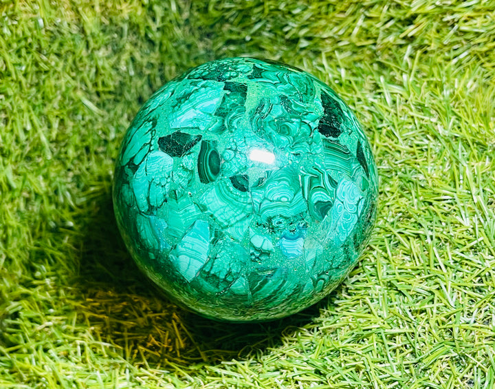 Sphère en Malachite 80 mm - Les bijoux de Théa