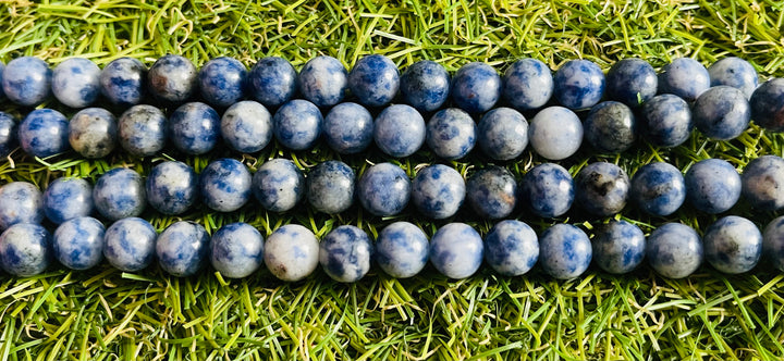 Perles naturelles en Sodalite (blanche) en 8 mm - Les bijoux de Théa