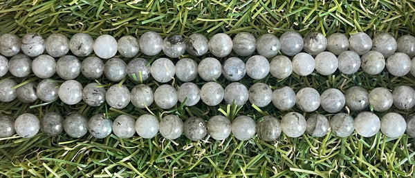 Perles naturelles en Labradorite claire en 6 mm