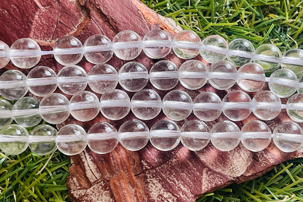 Perles naturelles en Cristal de Roche en 8 mm