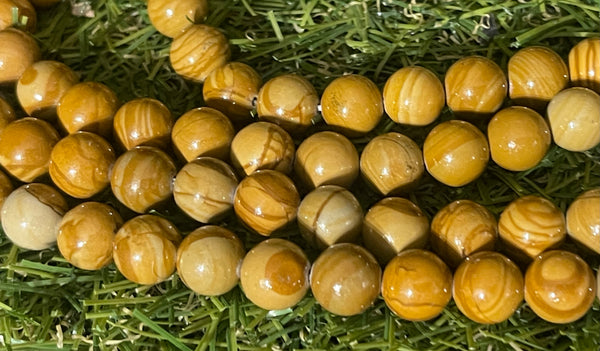 Perles naturelles en Jaspe Camel en 8 mm