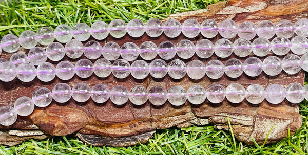 Perles naturelles en Améthyste Lavande en 6 mm