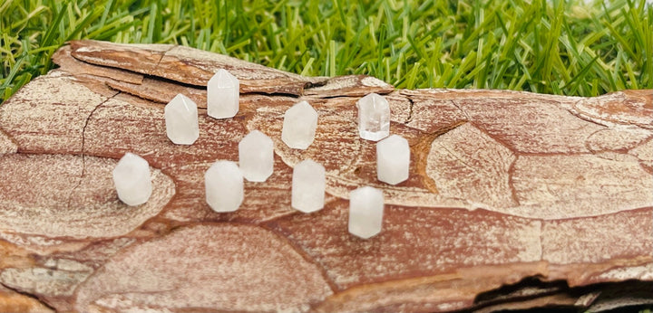 Lot de 10 Prismes en Cristal de Roche (quartz) - Les bijoux de Théa