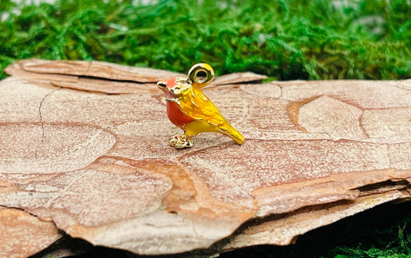 Lot de 2 Breloques Oiseau en émaux pour bracelet - Les bijoux de Théa