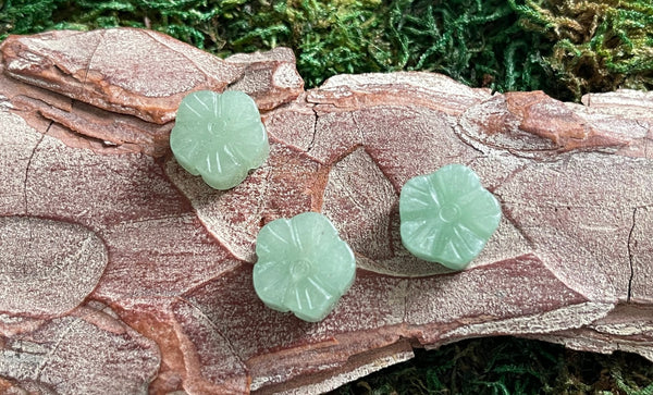 Lot de 2 Intercalaires Fleur en Aventurine pour bracelet - Les bijoux de Théa