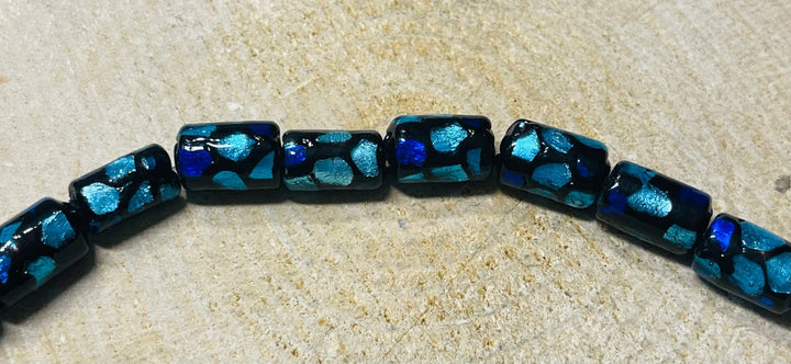 Lot de 2 Intercalaires Perle en verre tube bleu pour bracelet - Les bijoux de Théa