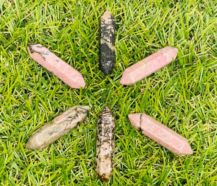 Lot de 2 Prismes en Rhodonite - Les bijoux de Théa