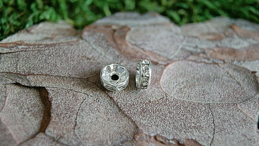 Lot de 20 intercalaires Rond diamant 8 mm pour bracelet - Les bijoux de Théa