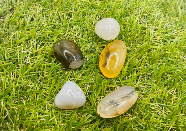 Lot de 3 pierres roulées en Agate - Les bijoux de Théa