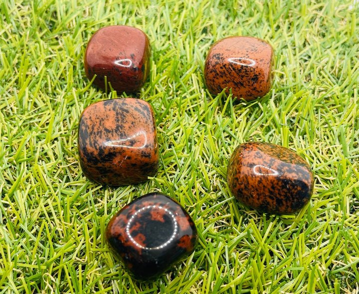 Lot de 3 pierres roulées en Obsidienne acajou mahogany - Les bijoux de Théa