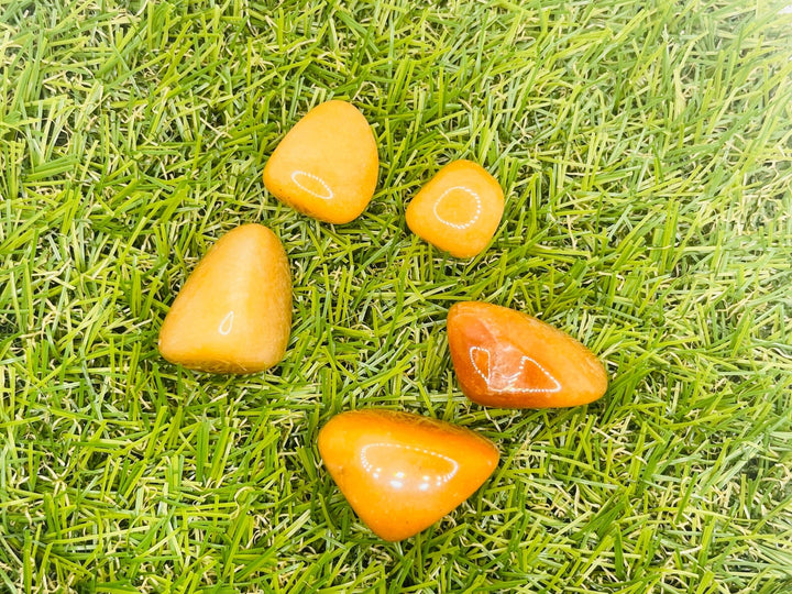 Lot de 3 pierres roulées naturelles en Aventurine orange - Les bijoux de Théa