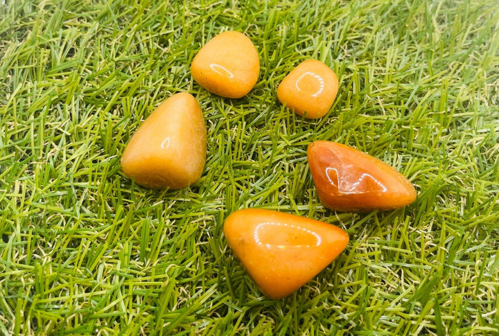 Lot de 3 pierres roulées naturelles en Aventurine orange - Les bijoux de Théa