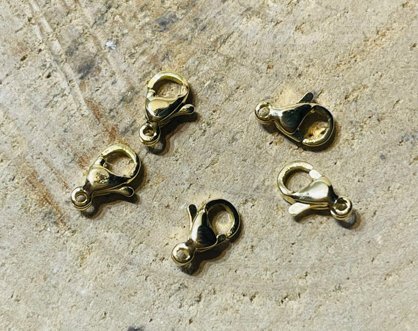 Lot de 5 fermoirs mousquetons doré pour bracelet ou collier - Les bijoux de Théa