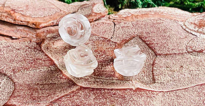 Lot de 5 Intercalaires Fleur en Cristal de roche - Les bijoux de Théa