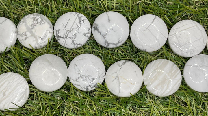 Lot de 5 Perles naturelles en Howlite ronde (20 mm) - Les bijoux de Théa