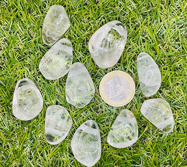 Lot de Cristal de Roche roulé percé (quartz) (100 grs) - Les bijoux de Théa