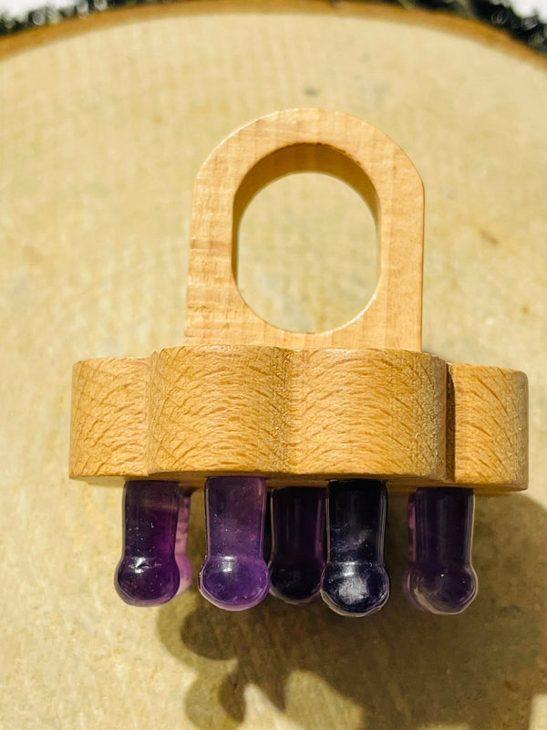 Outil de massage en Améthyste - Les bijoux de Théa