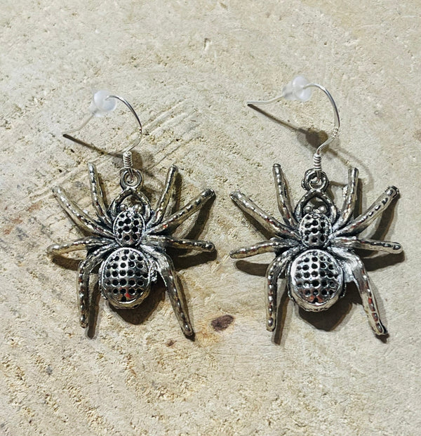 Paire de boucles d’oreilles Argent 925 avec Araignée - Les bijoux de Théa