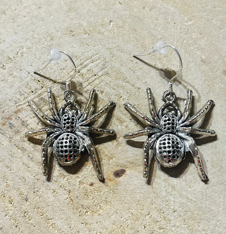 Paire de boucles d’oreilles Argent 925 avec Araignée - Les bijoux de Théa