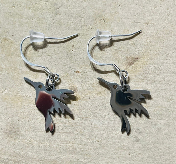 Paire de boucles d’oreilles Argent 925 avec Colibris - Les bijoux de Théa
