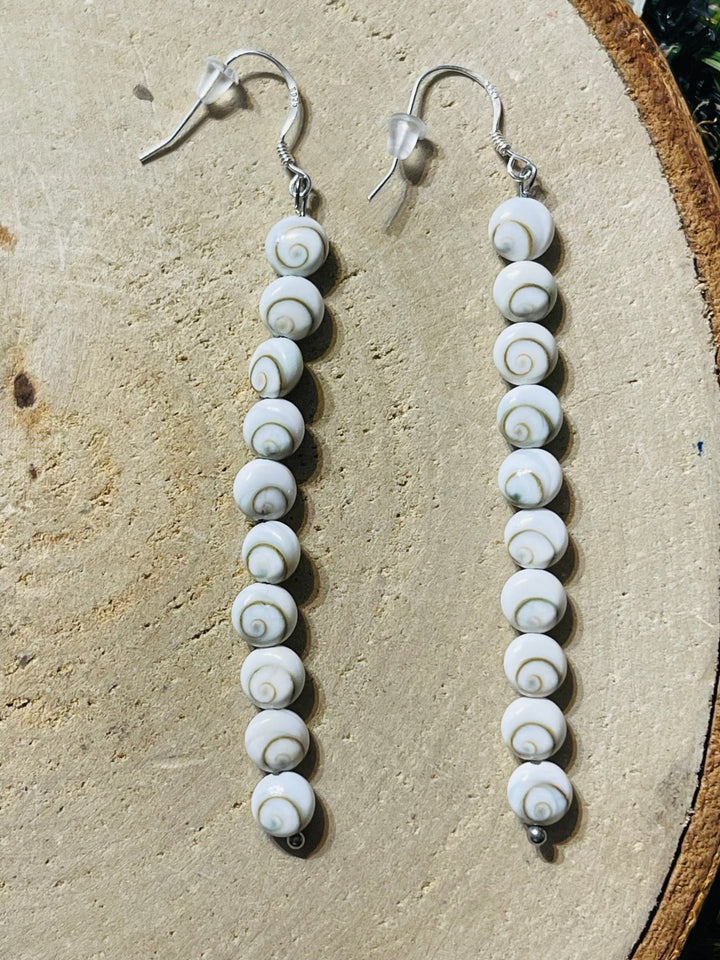 Paire de Boucles d’oreilles Argent 925 pendante et d’ Oeil de Sainte Lucie / Shiva en 6 mm - Les bijoux de Théa