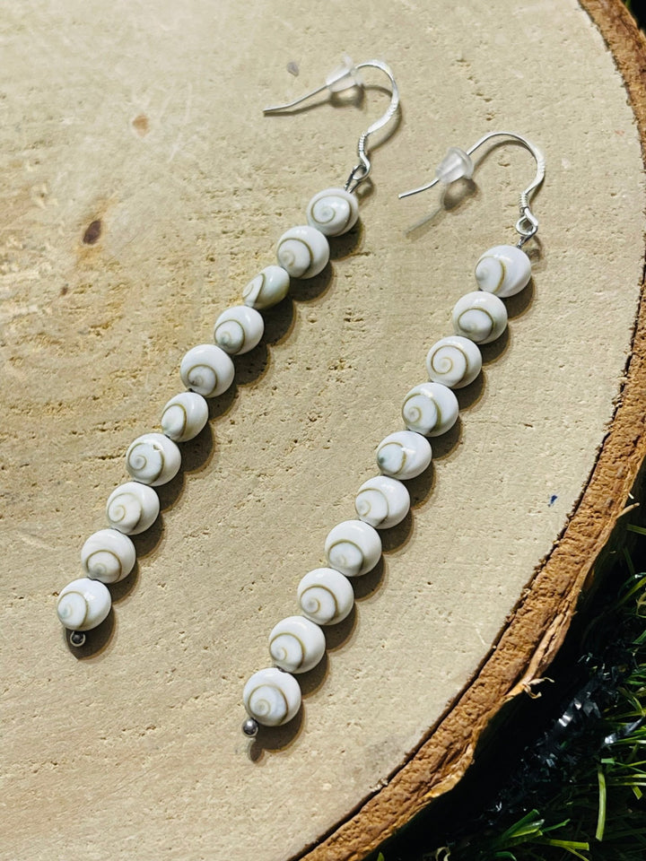 Paire de Boucles d’oreilles Argent 925 pendante et d’ Oeil de Sainte Lucie / Shiva en 6 mm - Les bijoux de Théa