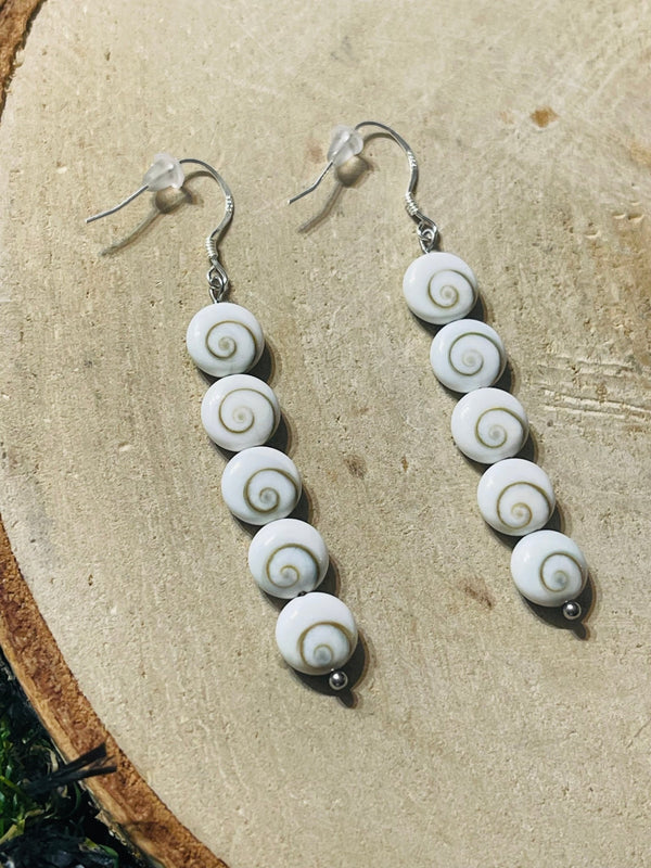 Paire de Boucles d’oreilles Argent 925 pendante et d’ Oeil de Sainte Lucie / Shiva en 8 mm - Les bijoux de Théa