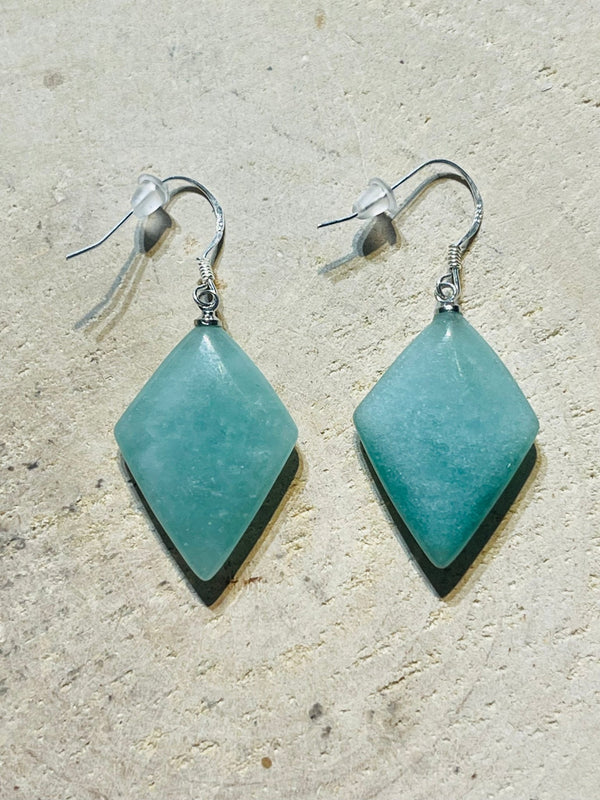 Boucles d'oreilles coeur aventurine 4cm Boucles d'oreilles coeur aventurine 4cm