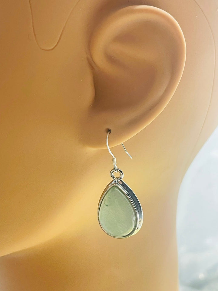 Paire de Boucles d’oreilles en Argent 925 et en Aventurine verte - Les bijoux de Théa