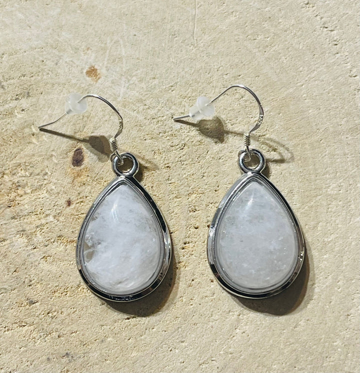 Paire de Boucles d’oreilles en Cristal de roche et Argent 925 - Les bijoux de Théa
