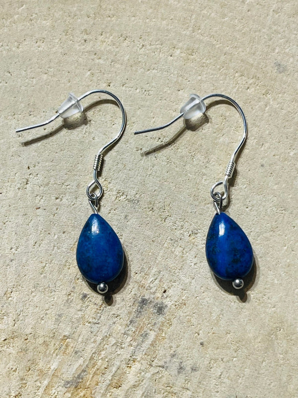 Paire de Boucles d’oreilles en Lapis lazuli et Argent 925 - Les bijoux de Théa