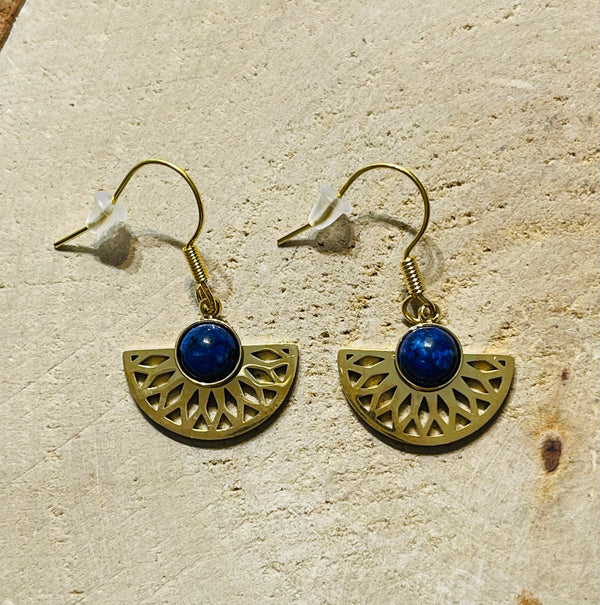 Paire de boucles d’oreilles en Lapis lazuli - Les bijoux de Théa