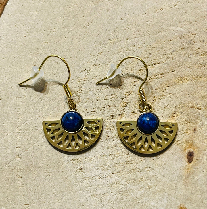 Paire de boucles d’oreilles en Lapis lazuli - Les bijoux de Théa