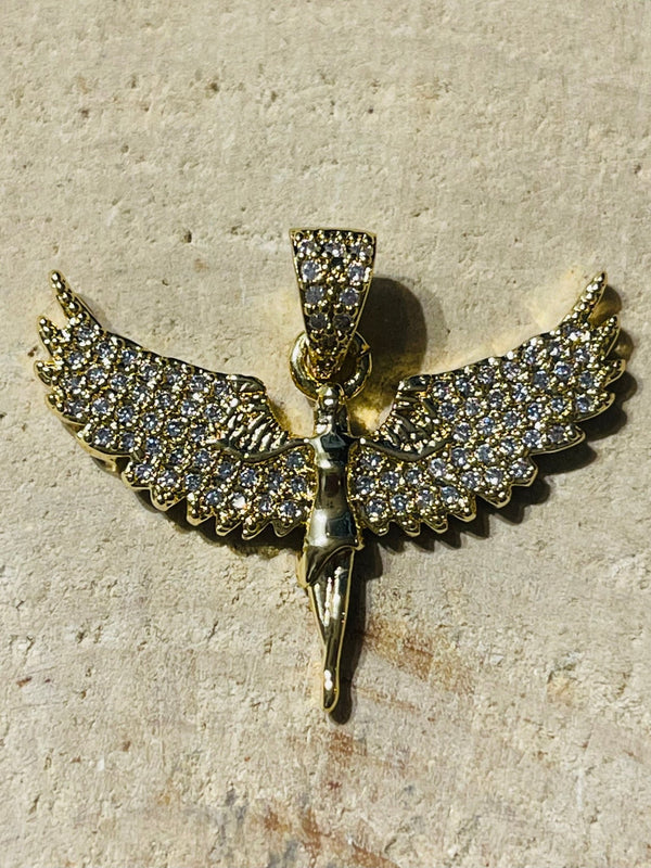 Pendentif Ange avec diamants Cz - Les bijoux de Théa
