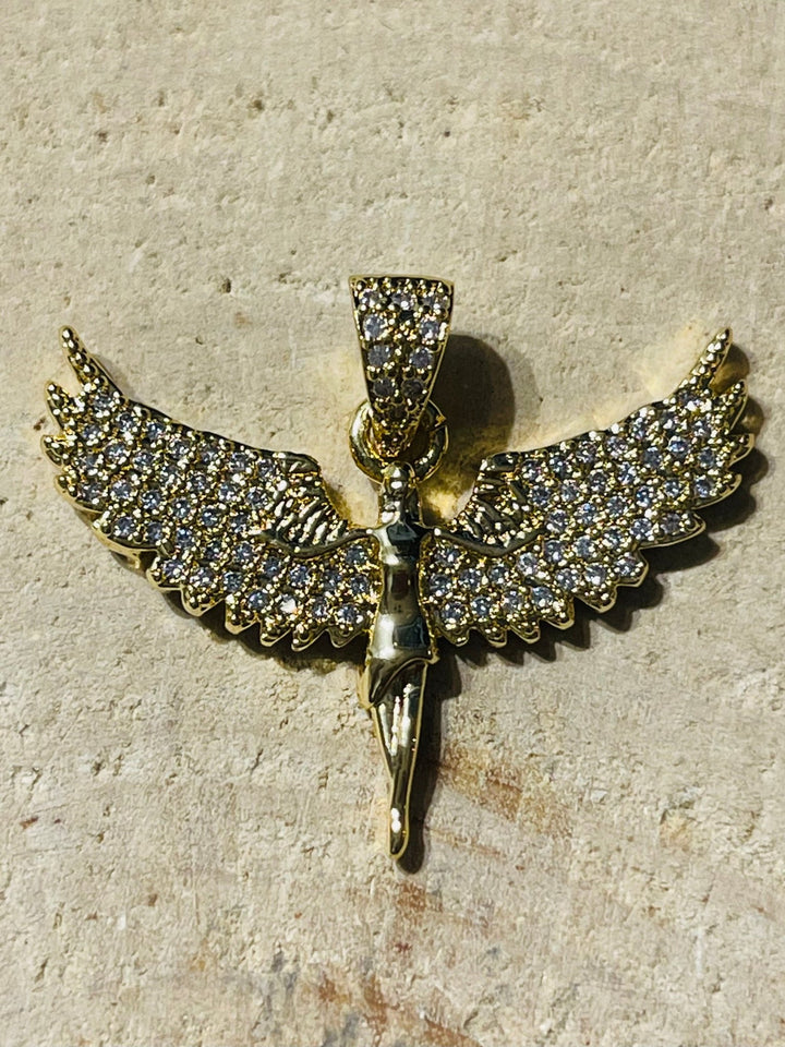 Pendentif Ange avec diamants Cz - Les bijoux de Théa