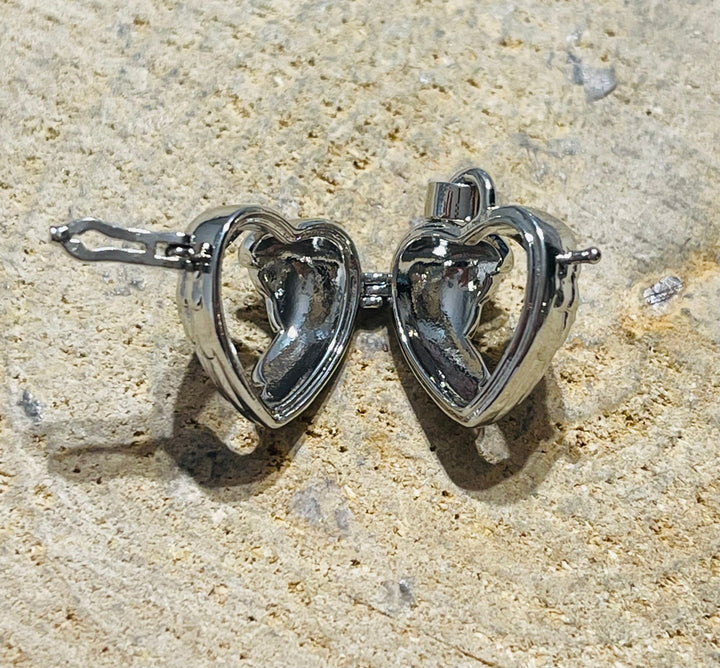 Pendentif cage Ailes coeur pour pierre naturelle - Les bijoux de Théa