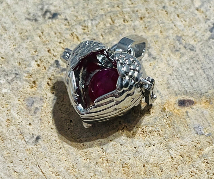 Pendentif cage Ailes coeur pour pierre naturelle - Les bijoux de Théa