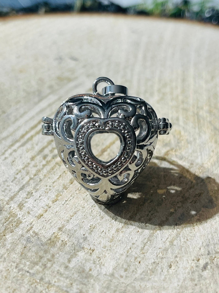 Pendentif cage coeur pour pierre naturelle - Les bijoux de Théa